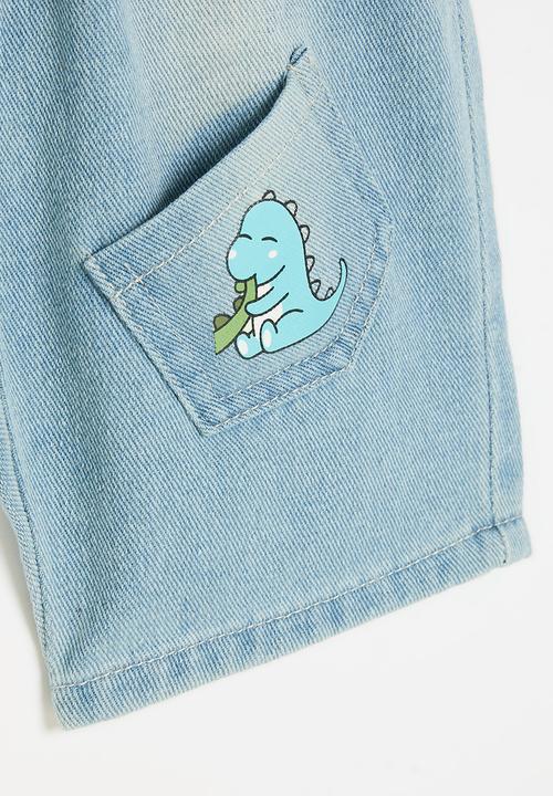 Pop Candy - Printed denim shorts - light blue