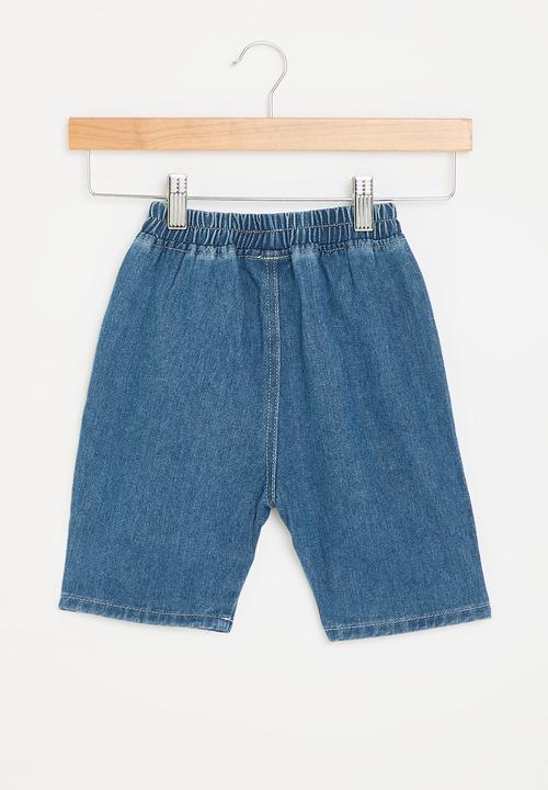 Pop Candy - Printed denim shorts - dark blue