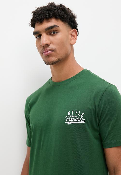 STYLE REPUBLIC - Logo tee & short lounge set - green