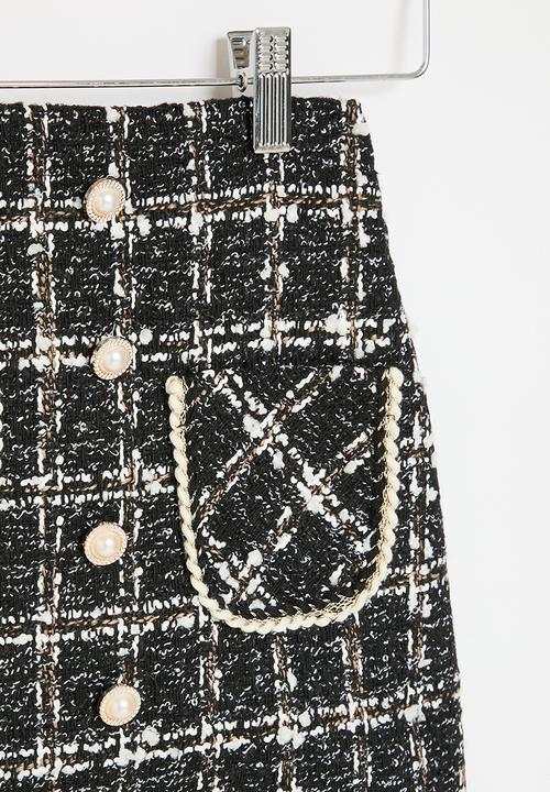 Pop Candy - Tweed skirt - black