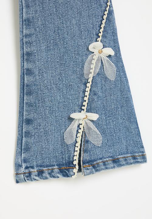 Pop Candy - Jeans with bow detail - light blue