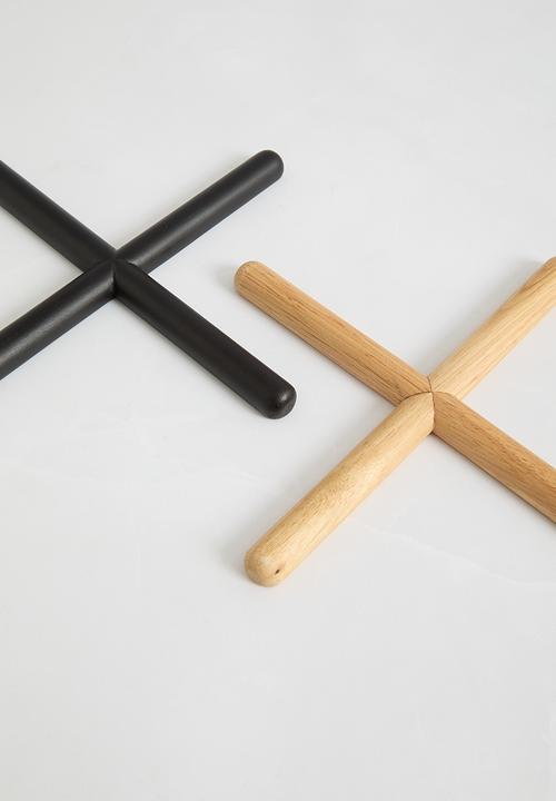 Sixth Floor - Taurus wooden trivet set of 2 - natural & black