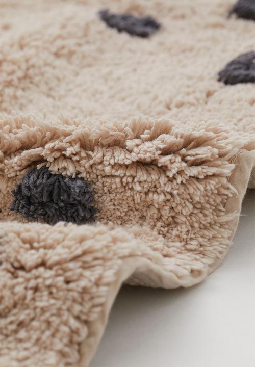 H&M - Spotted cotton rug - light beige & grey spotted