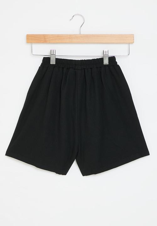 Pop Candy - Elastic waist shorts-black