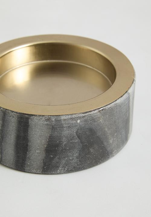 H&S - Marble pillar candle holder - grey