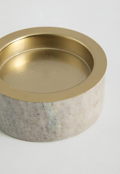 H&S - Marble pillar candle holder - sand