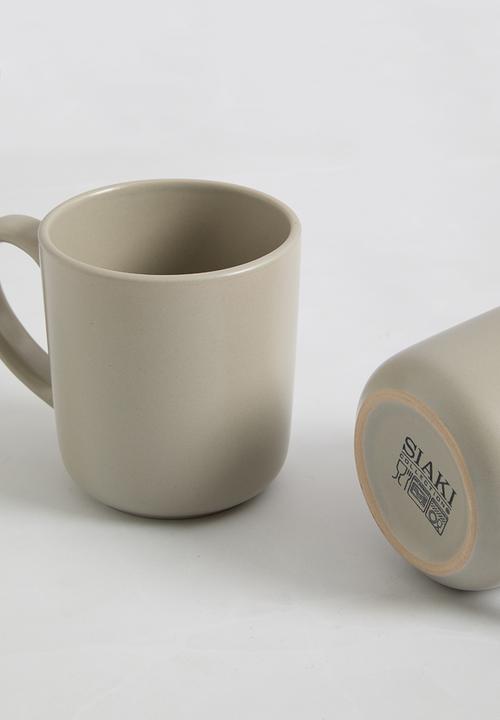 Excellent Houseware - Emble stoneware mug set of 4 - grey