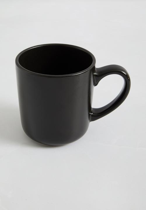Excellent Houseware - Emble stoneware mug set of 4 - black