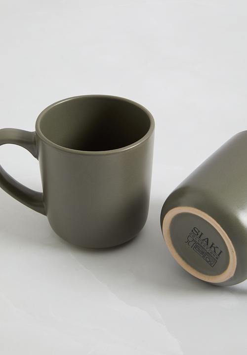 Excellent Houseware - Emble stoneware mug set of 4 - green