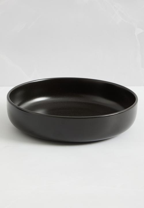 Excellent Houseware - Emble stoneware pasta bowl set of 4 - black