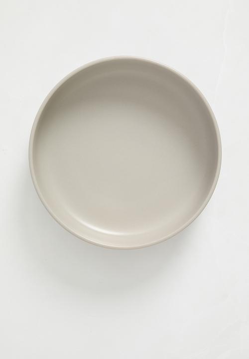 Excellent Houseware - Emble stoneware pasta bowl set of 4 - grey