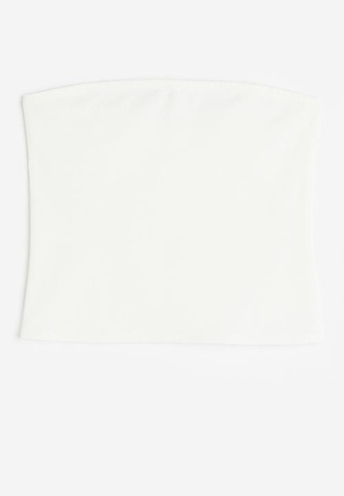 H&M - Jersey bandeau top - cream 