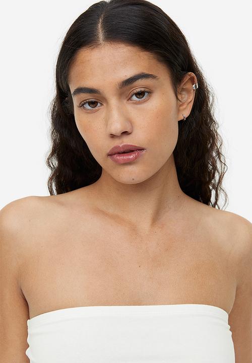 H&M - Jersey bandeau top - cream 