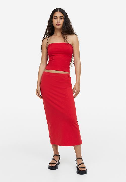 H&M - Jersey bandeau top - red