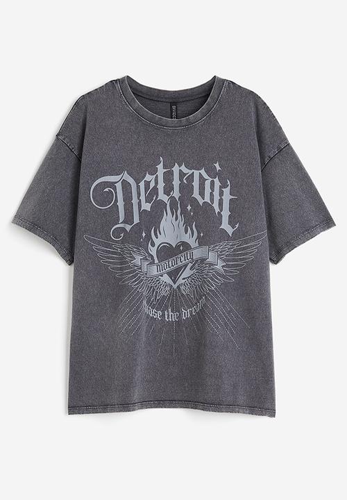 H&M - Oversized printed T-shirt - grey