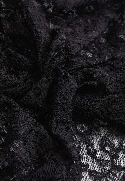 H&M - Long-sleeved lace top - black