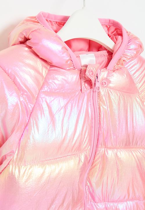 Pop Candy - Metallic puffer jacket - pink
