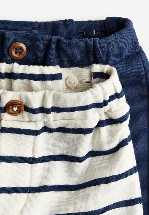 H&M - 2-Pack sweatshirt shorts - navy blue striped