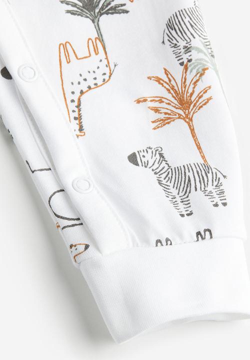 H&M - Patterned sleepsuit - white animals
