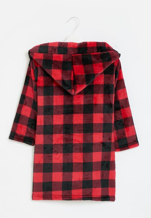 Pop Candy - Check dressing gown - red