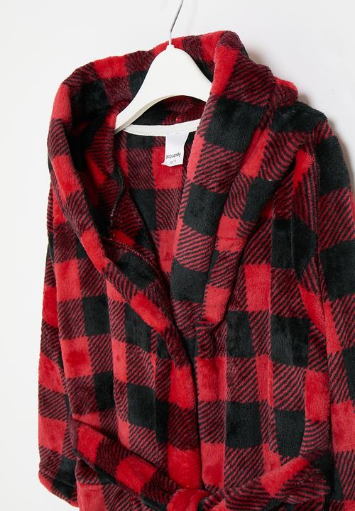 Pop Candy - Check dressing gown - red