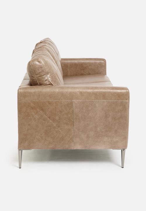 Sixth Floor - Terra 3 seater genuine leather - hazelnut