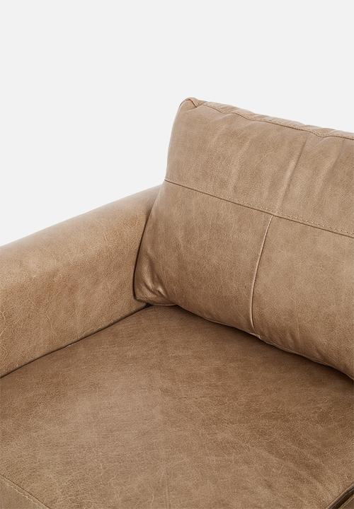 Sixth Floor - Terra 3 seater genuine leather - hazelnut