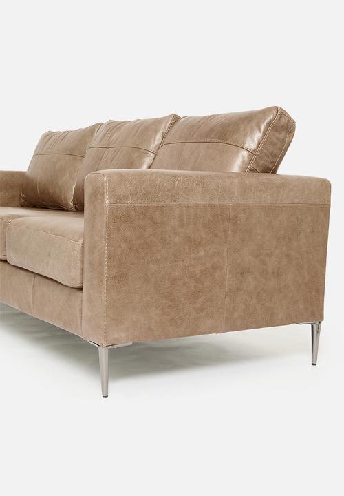 Sixth Floor - Terra 3 seater genuine leather - hazelnut