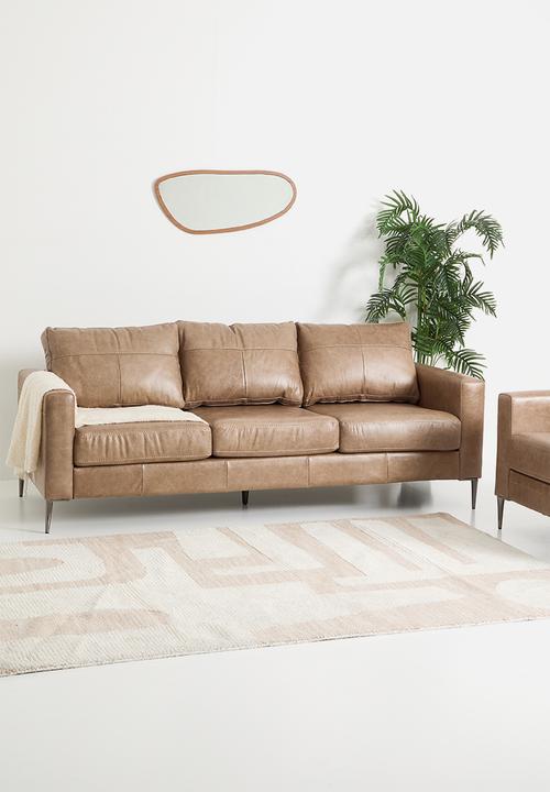 Sixth Floor - Terra 3 seater genuine leather - hazelnut