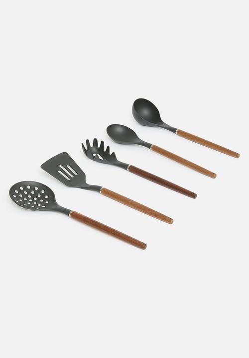 Excellent Houseware - Utensil set of 5 - black