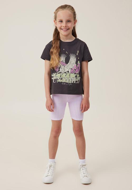 Cotton On - Hailey bike short - lilac drop/gingham