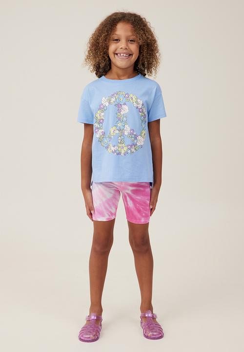 Cotton On - Hailey bike short - cali pink love/tie dye