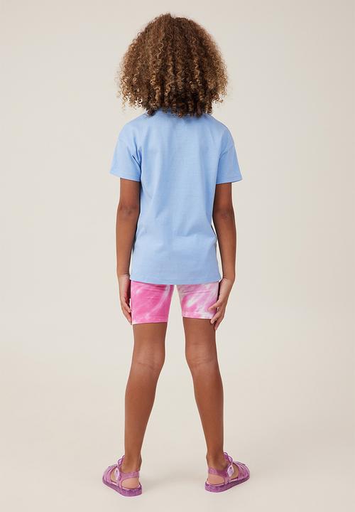 Cotton On - Hailey bike short - cali pink love/tie dye