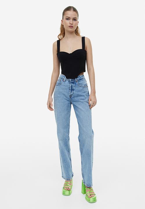 H&M - Cropped bustier top - black