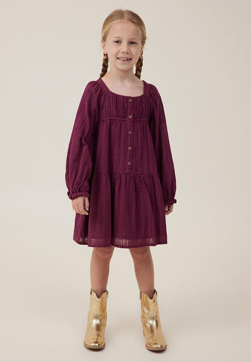 Cotton On - Gemma long sleeve dress - crushed berry