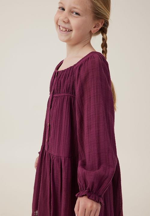 Cotton On - Gemma long sleeve dress - crushed berry