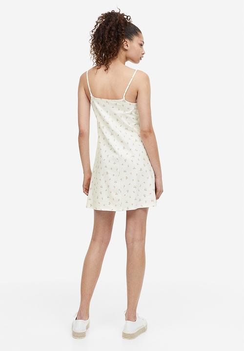 H&M - A-line jersey dress - white pink floral