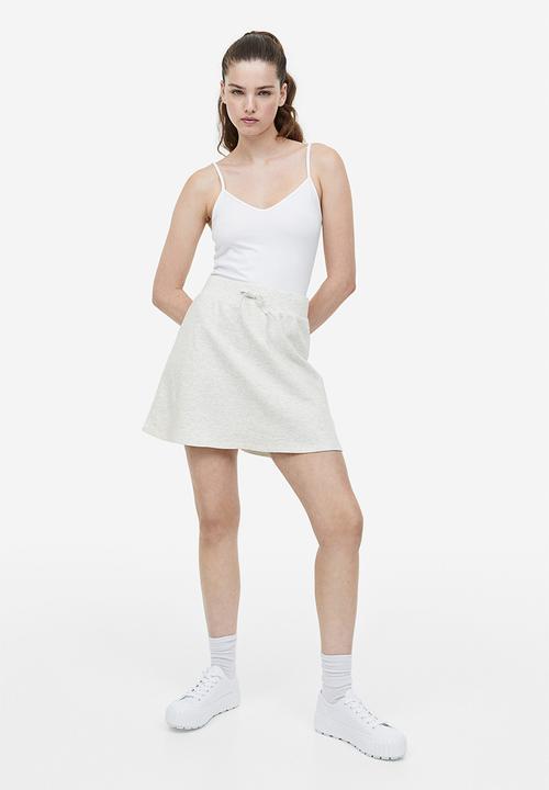 H&M - A-line sweatshirt skirt - light grey marl
