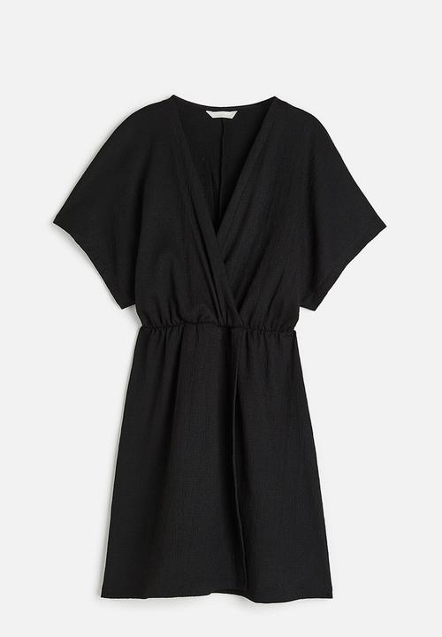 H&M - Crinkled wrap dress - black