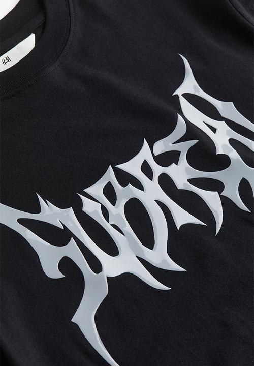 H&M - Printed T-shirt - black subreal