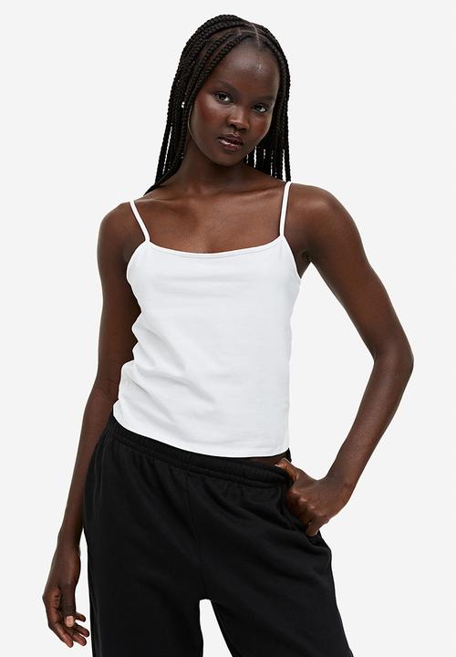 H&M - 2-Pack strappy tops - black & white