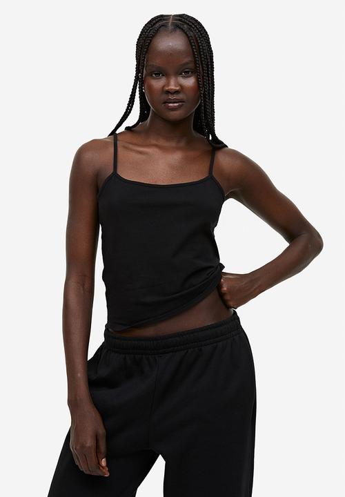H&M - 2-Pack strappy tops - black & white
