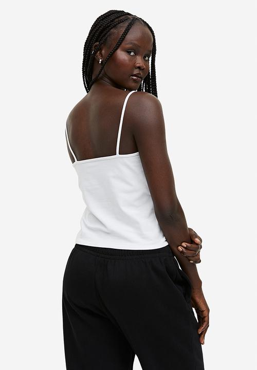 H&M - 2-Pack strappy tops - black & white