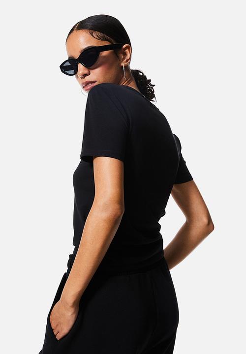 H&M - Fitted T-shirt - black