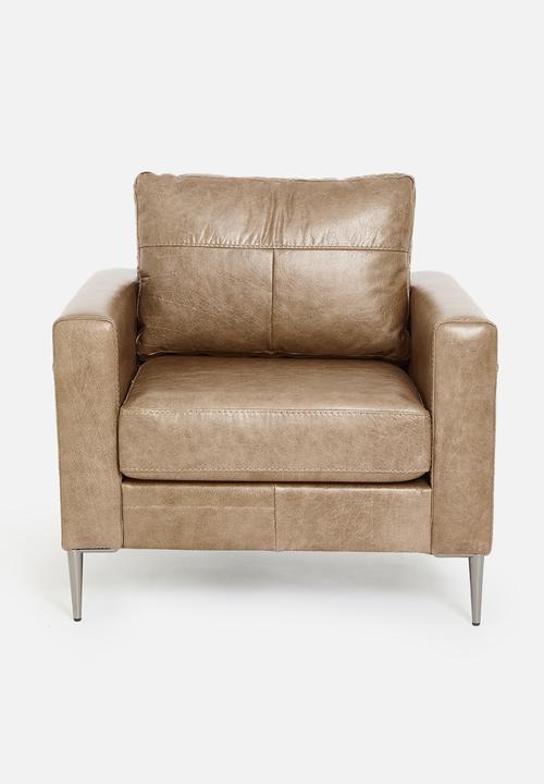 Sixth Floor - Terra armchair genuine leather - hazelnut