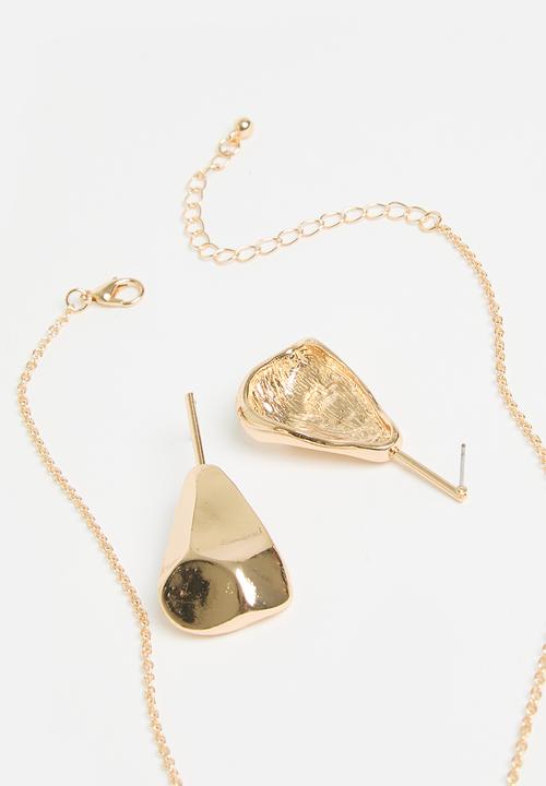 Superbalist - Lennon earring and necklace set - gold