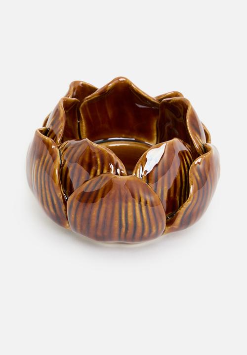 H&S - Arti Tealight Holder - brown
