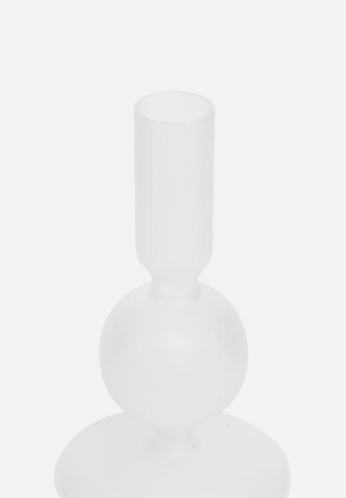 H&S - Stumpy Candle Holder - white