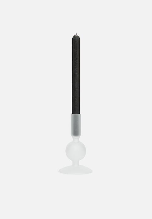 H&S - Stumpy Candle Holder - white