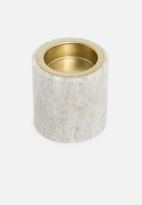 H&S - Marble tealight candle holder - sand
